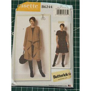 Butterick B6244 Womens Coat & Dress Sewing Pattern Size 8-16